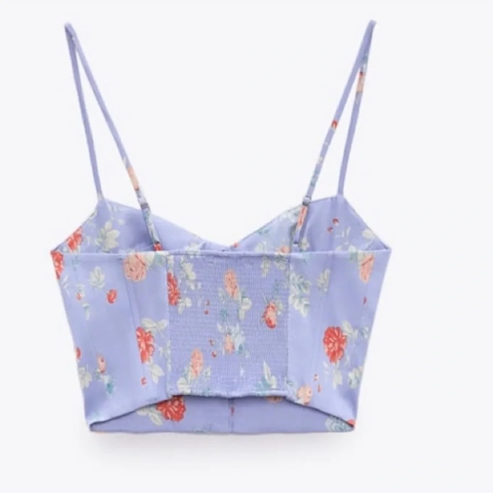 Zara Floral Corset Top Small - Picture 4 of 9